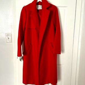 Red wool coat with belt Eur:34 US:4